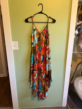 1. State Multicolor Floral Asymmetrical Maxi Dress/ Romper